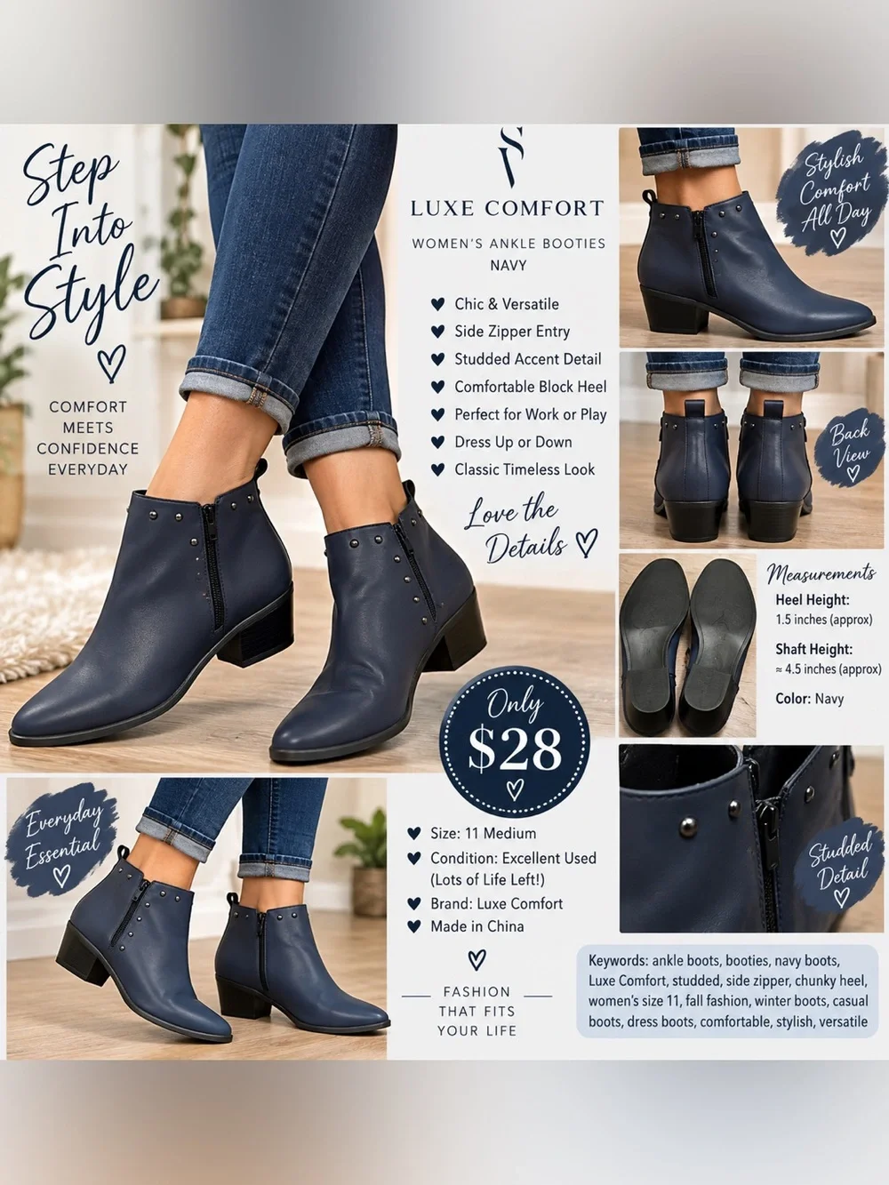 Kohl's women’s ankle Boots with Stud Trim